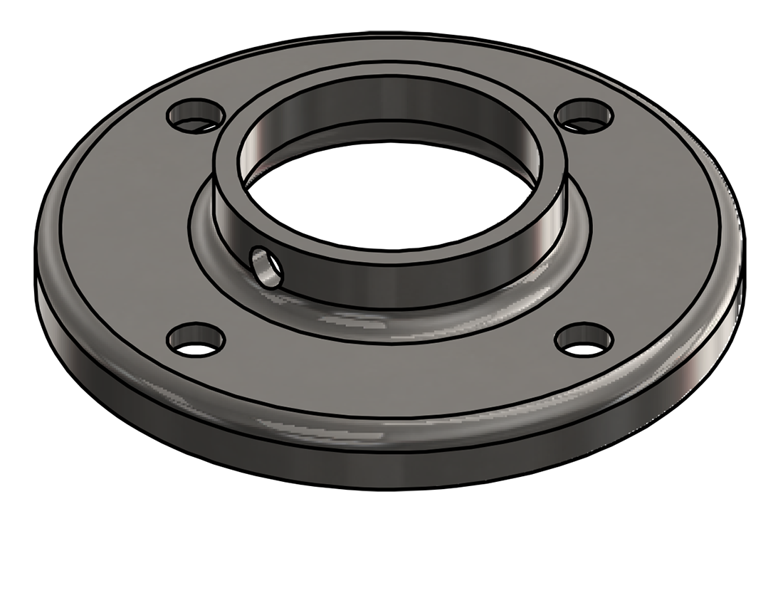 Picture of #RF1668-SS - STAINLESS STEEL 1 1/4" PIPE RAISED BASE FLANGE