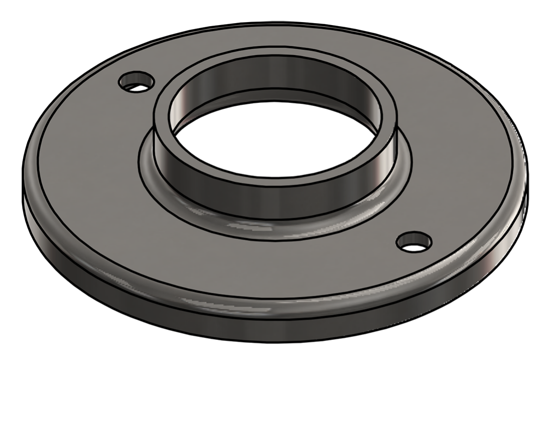 Picture of #RF1902-SS - STAINLESS STEEL 1 1/2" PIPE RAISED BASE FLANGE