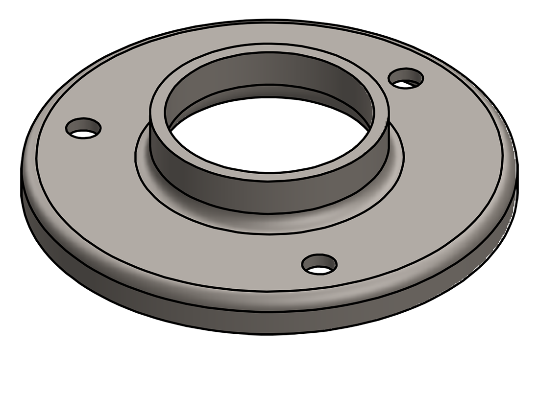 Picture of #RF1903 - STEEL 1-1/2" PIPE RAISED BASE FLANGE