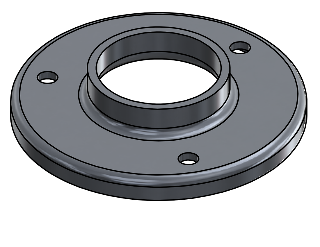 Picture of #RF1903-AL - ALUMINUM 1 1/2" PIPE RAISED BASE FLANGE