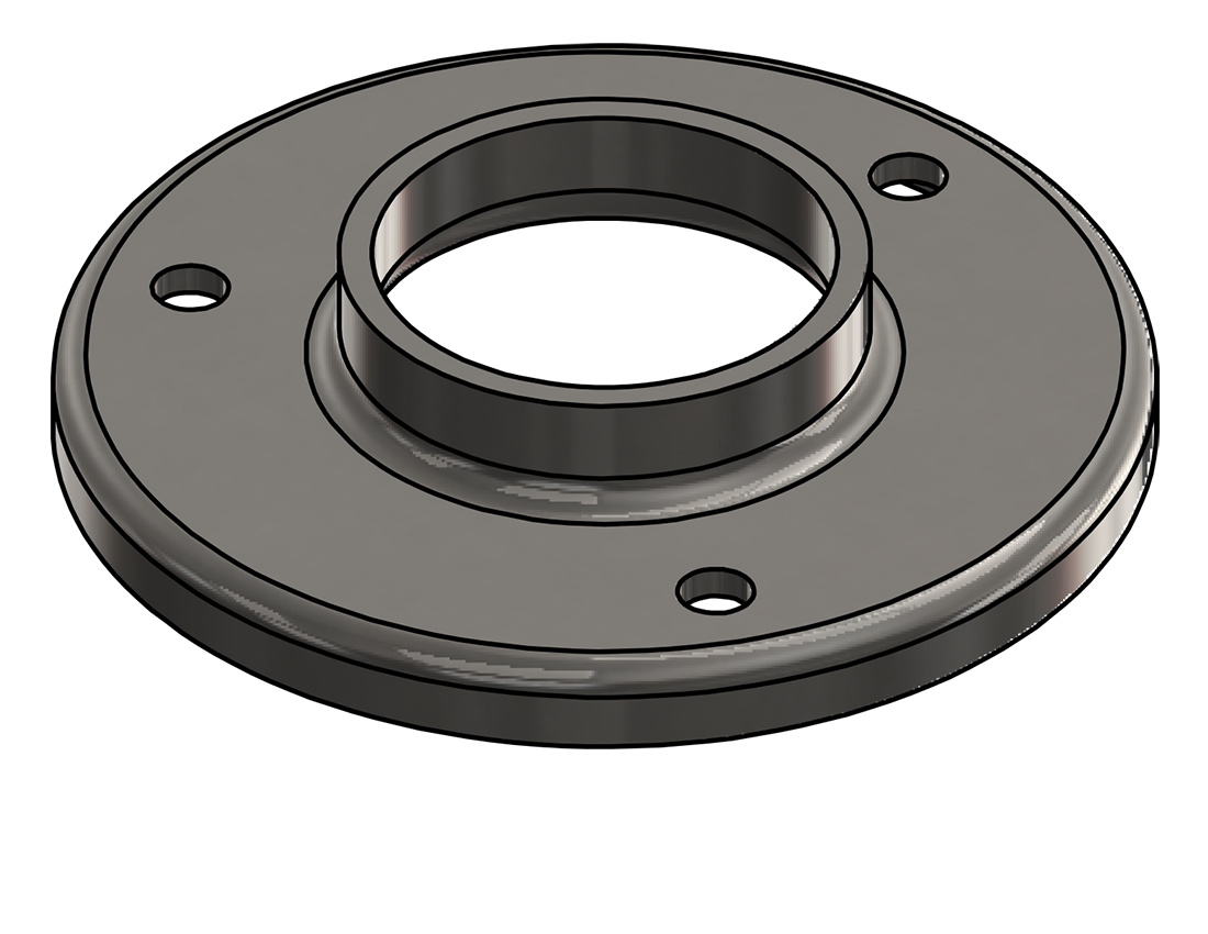 Picture of #RF1903-SS - STAINLESS STEEL 1 1/2" PIPE RAISED BASE FLANGE