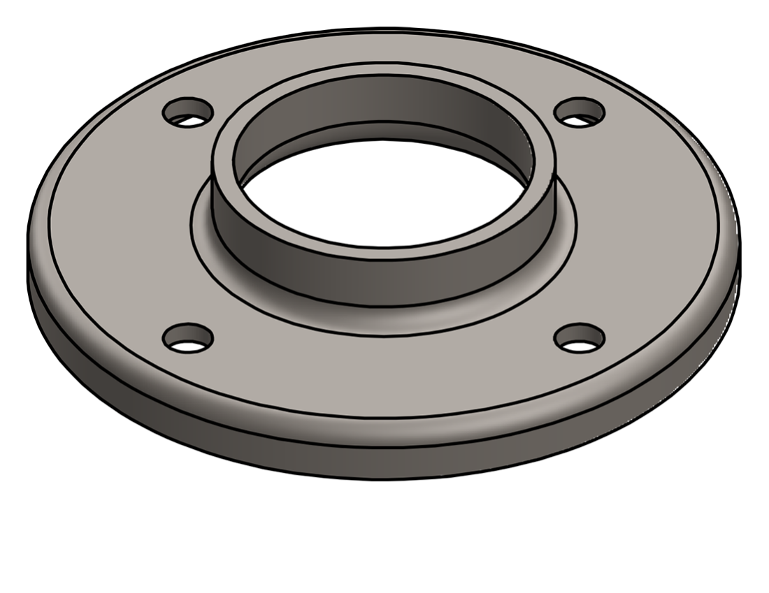 Picture of #RF1904 - STEEL 1-1/2" PIPE RAISED BASE FLANGE