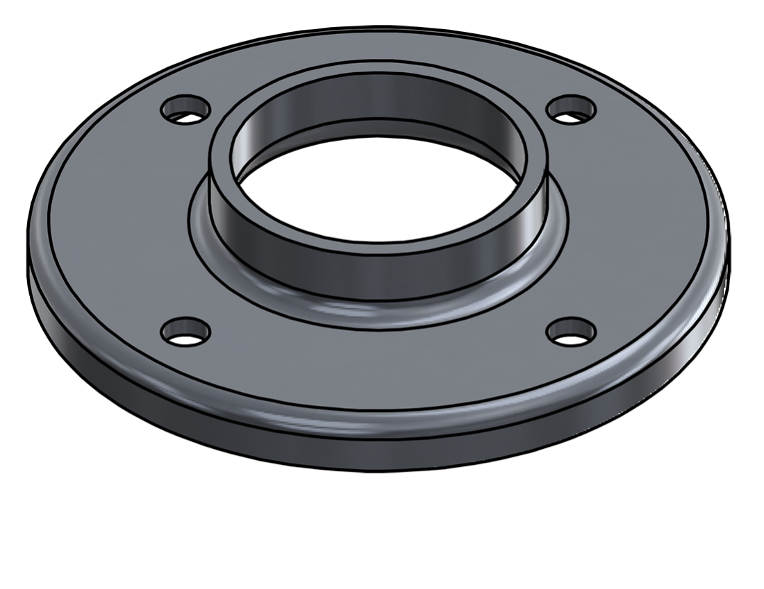 Picture of #RF1904-AL - ALUMINUM 1 1/2" PIPE RAISED BASE FLANGE