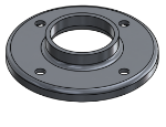 #RF1904-AL - ALUMINUM 1 1/2" PIPE RAISED BASE FLANGE