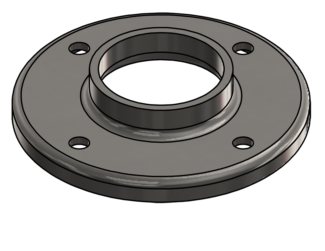 Picture of #RF1904-SS - STAINLESS STEEL 1 1/2" PIPE RAISED BASE FLANGE