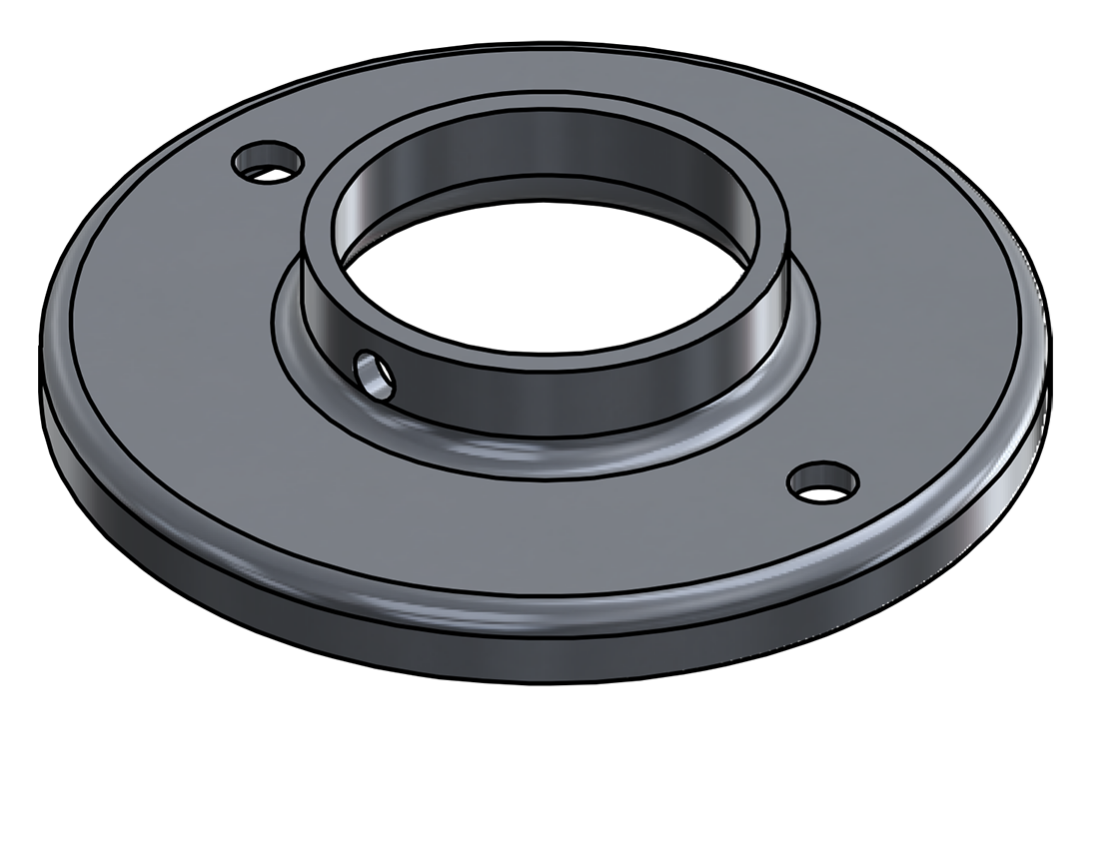 Picture of #RF1906-AL - ALUMINUM 1 1/2" PIPE RAISED BASE FLANGE