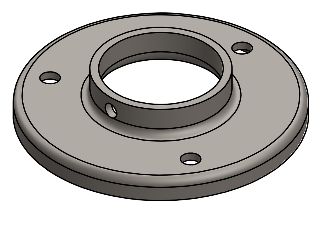 Picture of #RF1907 - STEEL 1-1/2" PIPE RAISED BASE FLANGE