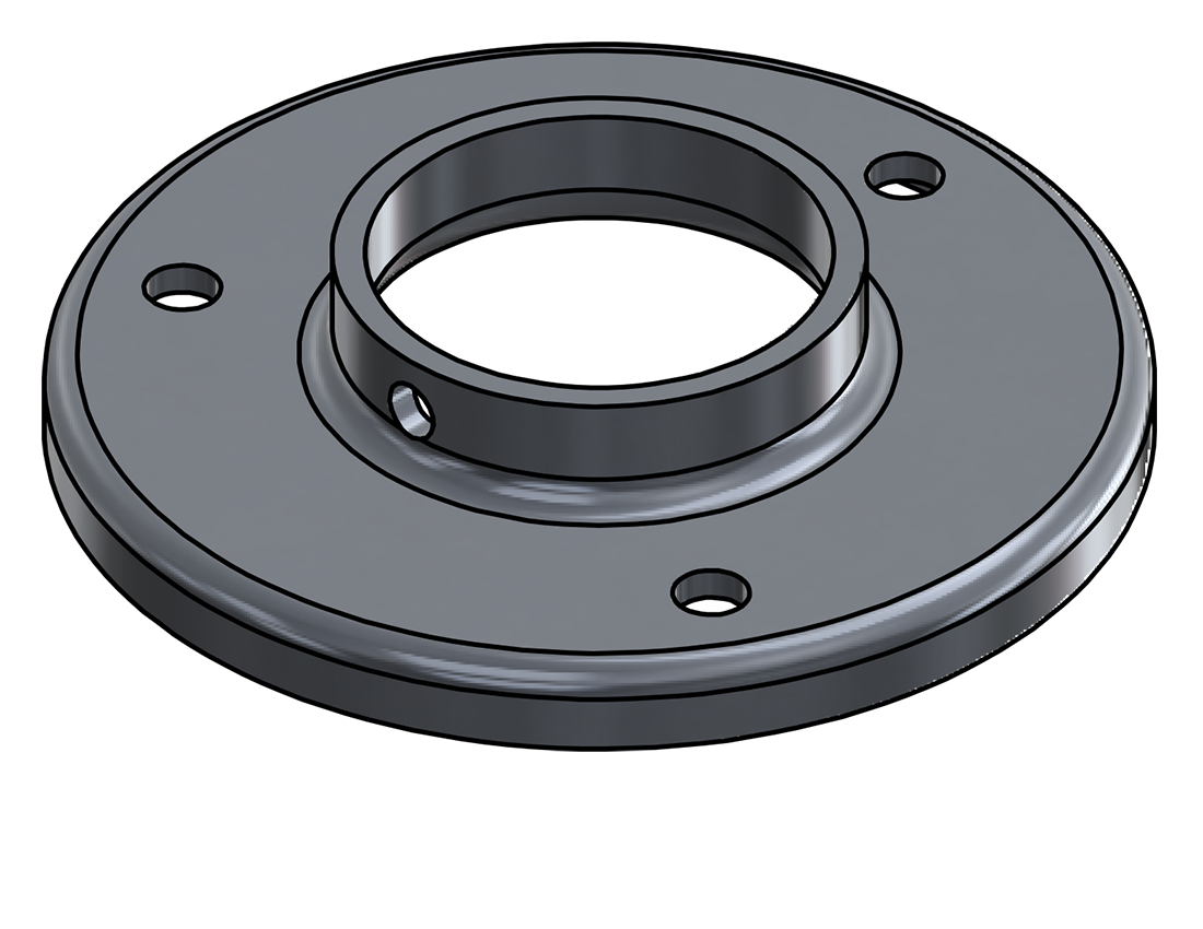 Picture of #RF1907-AL - ALUMINUM 1 1/2" PIPE RAISED BASE FLANGE