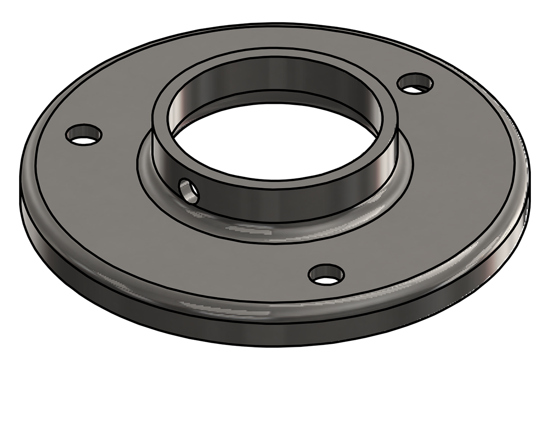 Picture of #RF1907-SS - STAINLESS STEEL 1 1/2" PIPE RAISED BASE FLANGE