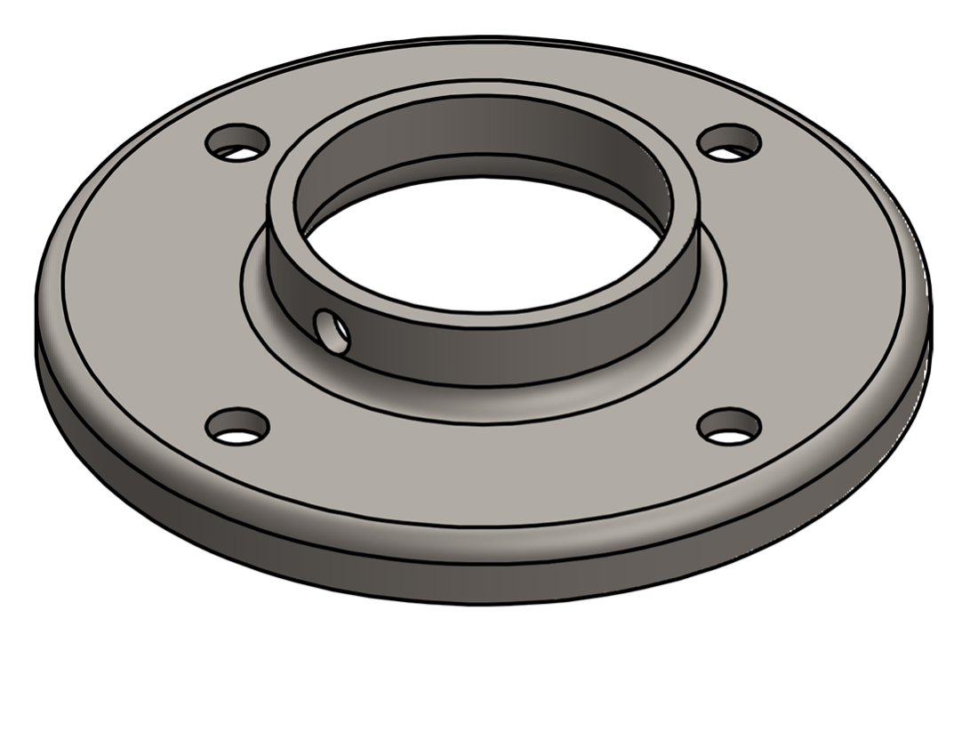 Picture of #RF1908 - STEEL 1-1/2" PIPE RAISED BASE FLANGE