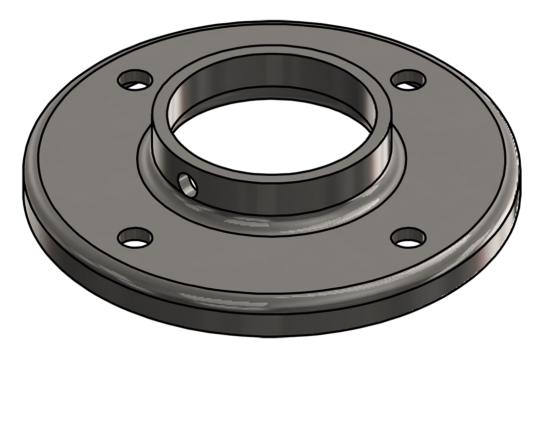 Picture of #RF1908-SS - STAINLESS STEEL 1 1/2" PIPE RAISED BASE FLANGE