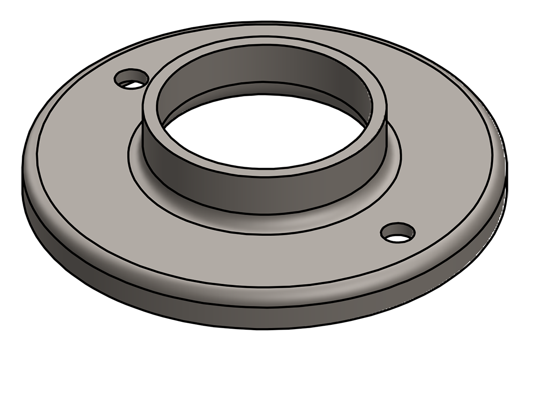 Picture of #RF2002 - STEEL 2" TUBE RAISED BASE FLANGE