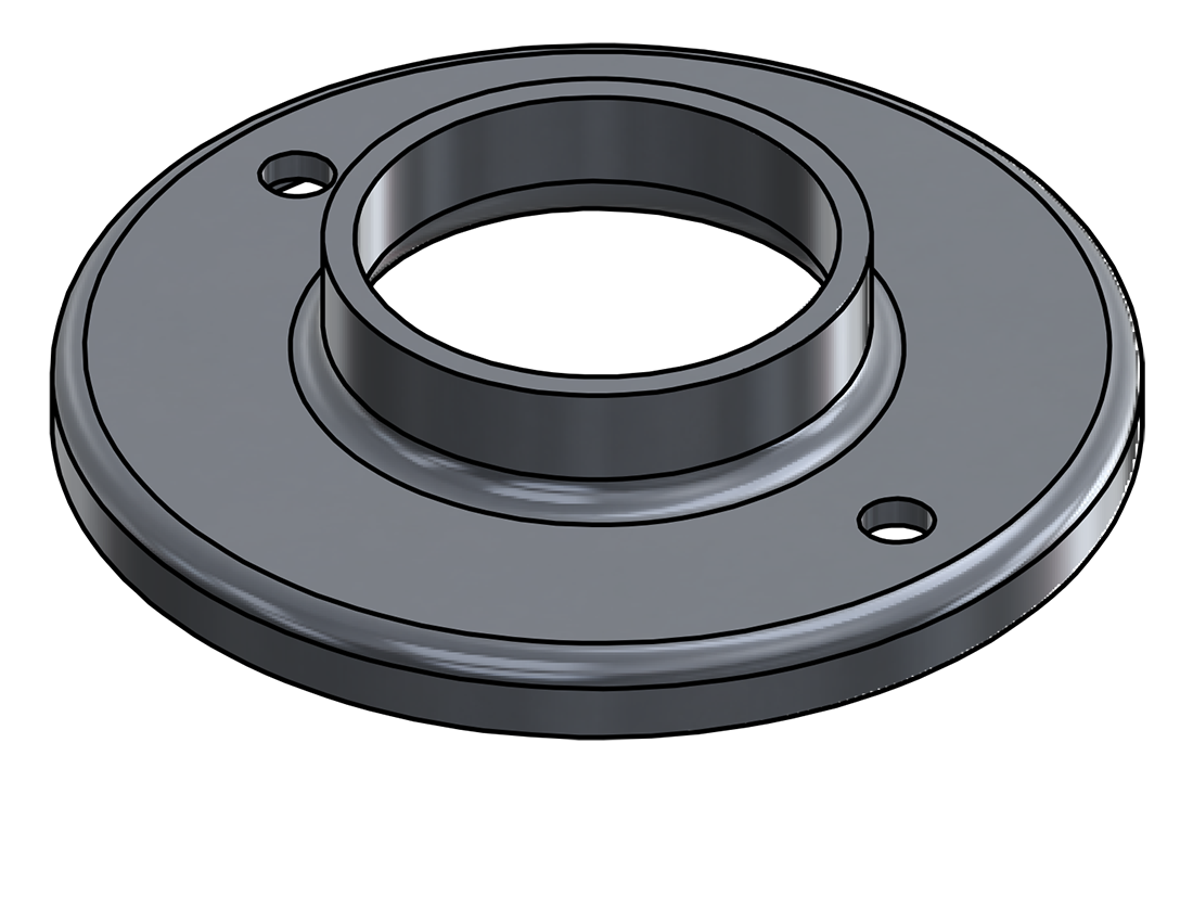 Picture of #RF2002-AL - ALUMINUM 2" TUBE RAISED BASE FLANGE