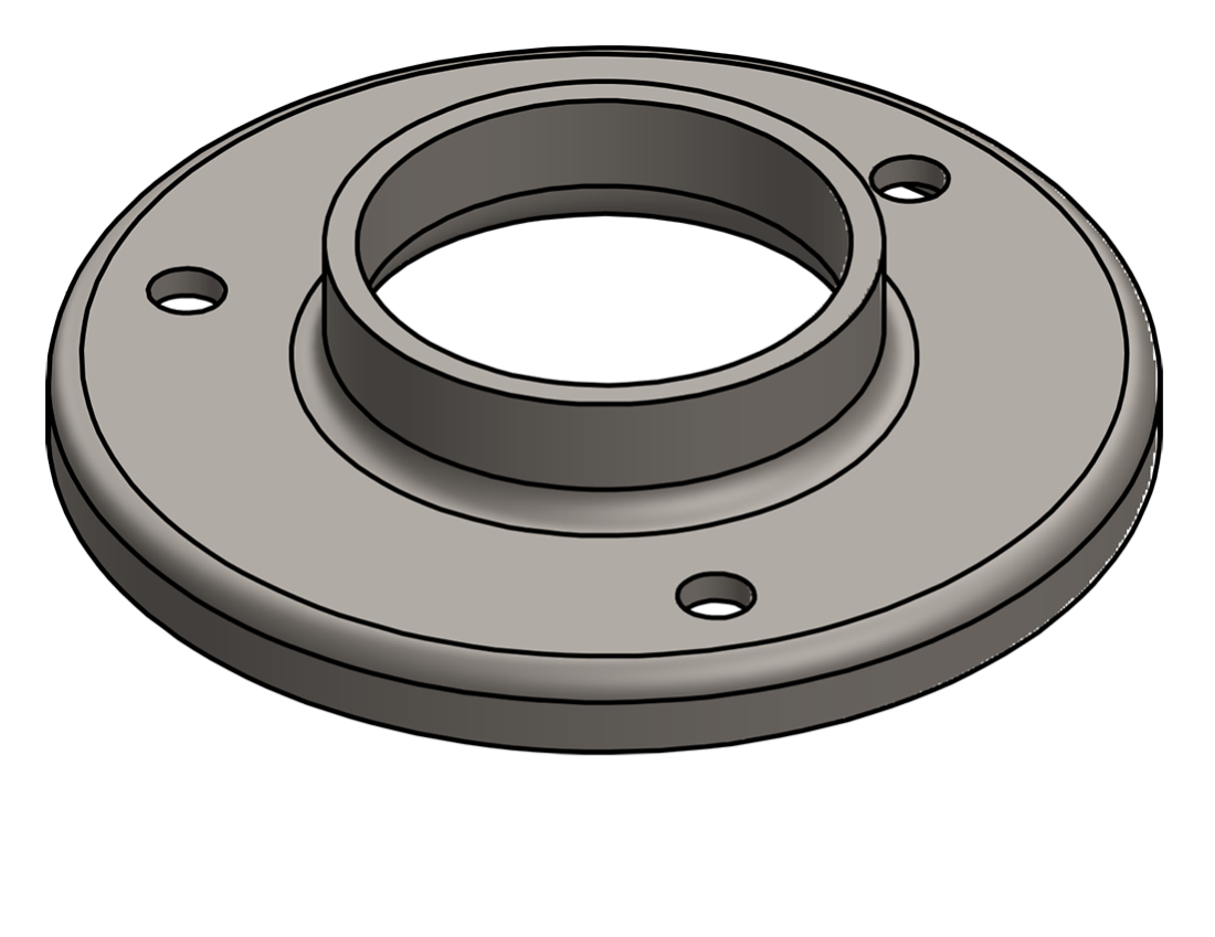 Picture of #RF2003 - STEEL 2" TUBE RAISED BASE FLANGE