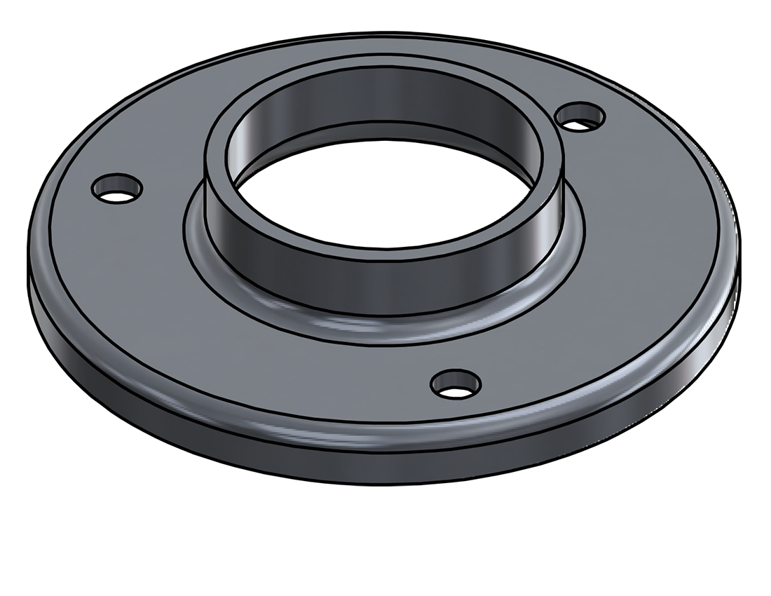 Picture of #RF2003-AL - ALUMINUM 2" TUBE RAISED BASE FLANGE