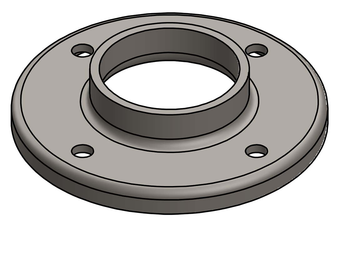 Picture of #RF2004 - STEEL 2" TUBE RAISED BASE FLANGE