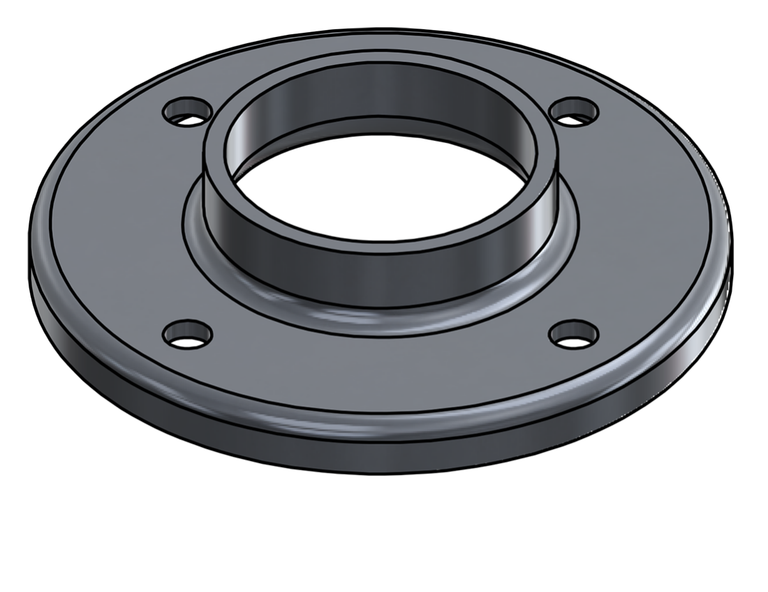 Picture of #RF2004-AL - ALUMINUM 2" TUBE RAISED BASE FLANGE