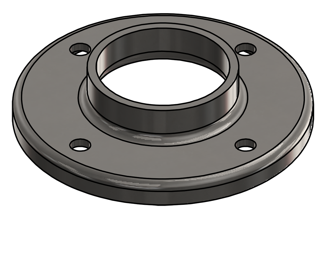 Picture of #RF2004-SS - STAINLESS STEEL 2" TUBE RAISED BASE FLANGE