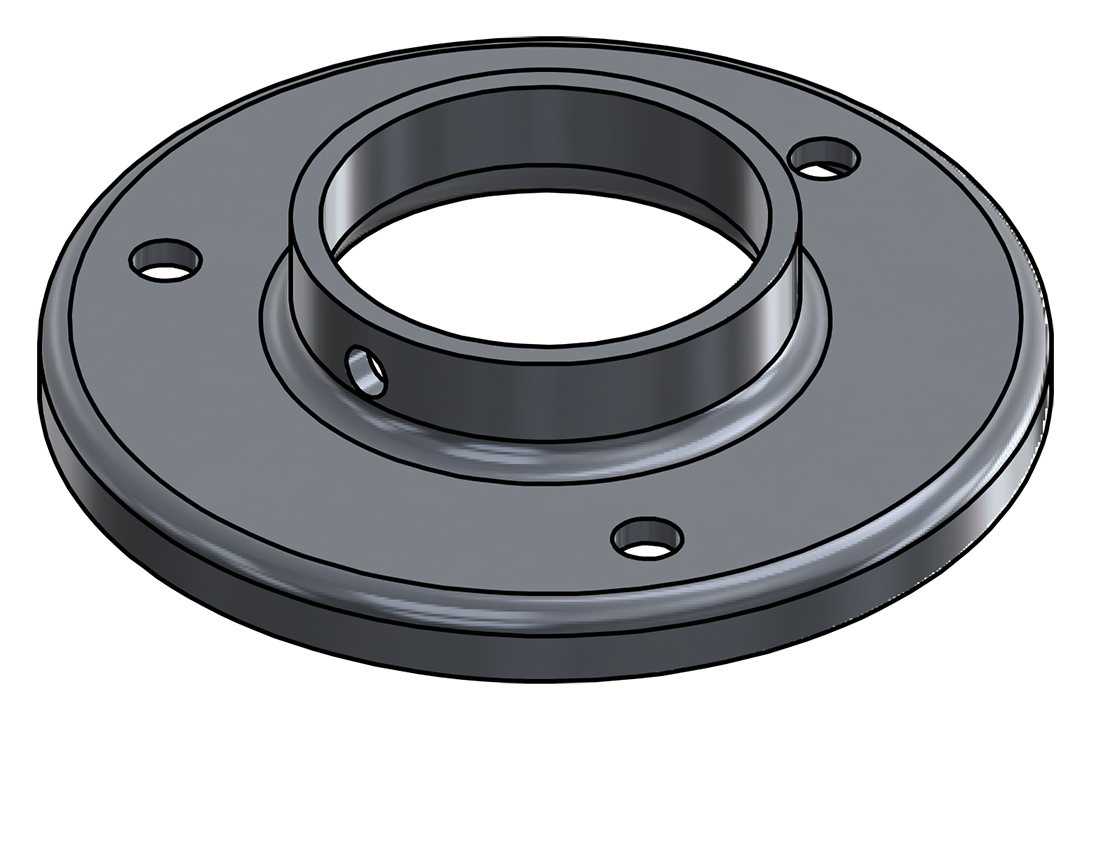 Picture of #RF2007-AL - ALUMINUM 2" TUBE RAISED BASE FLANGE