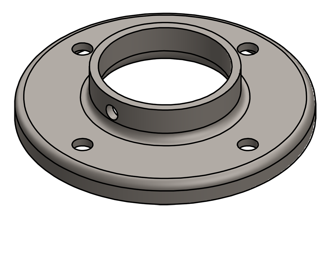 Picture of #RF2008 - STEEL 2" TUBE RAISED BASE FLANGE