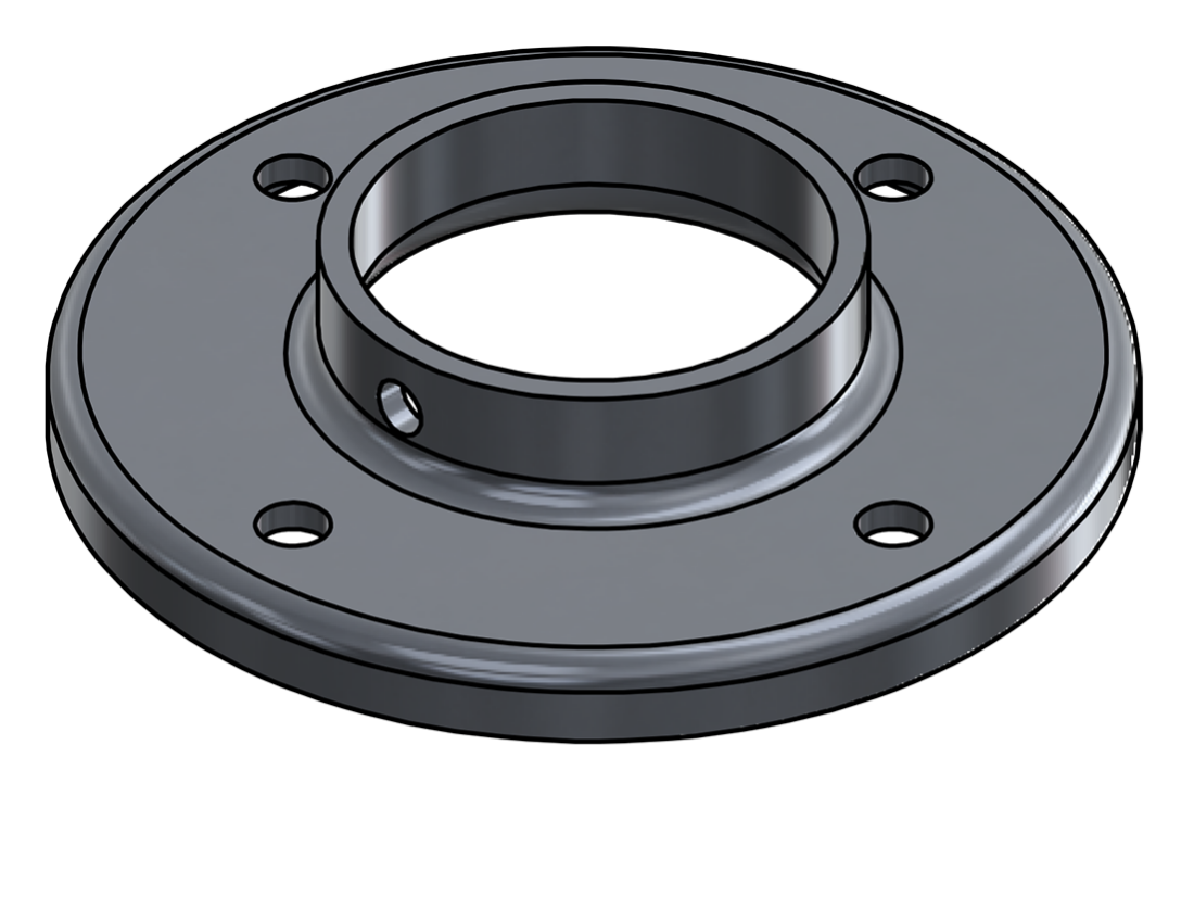 Picture of #RF2008-AL - ALUMINUM 2" TUBE RAISED BASE FLANGE