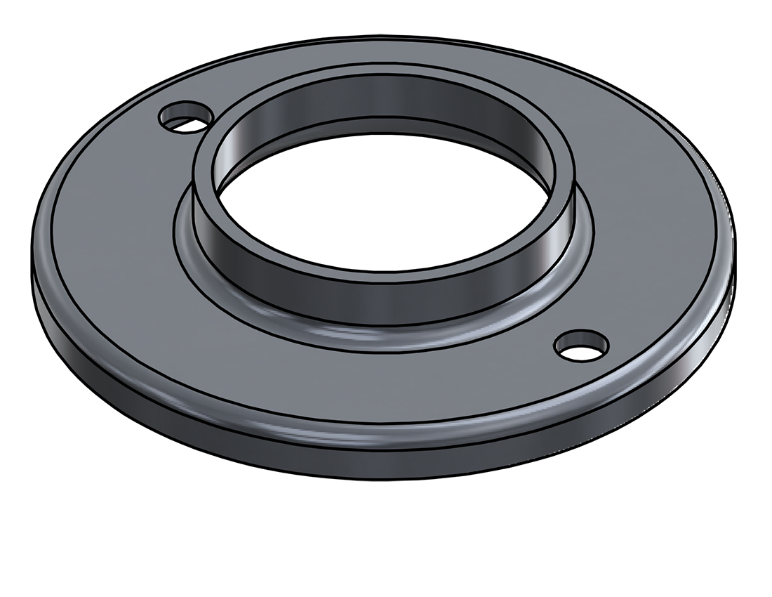 Picture of #RF2382-AL - ALUMINUM 2" PIPE RAISED BASE FLANGE