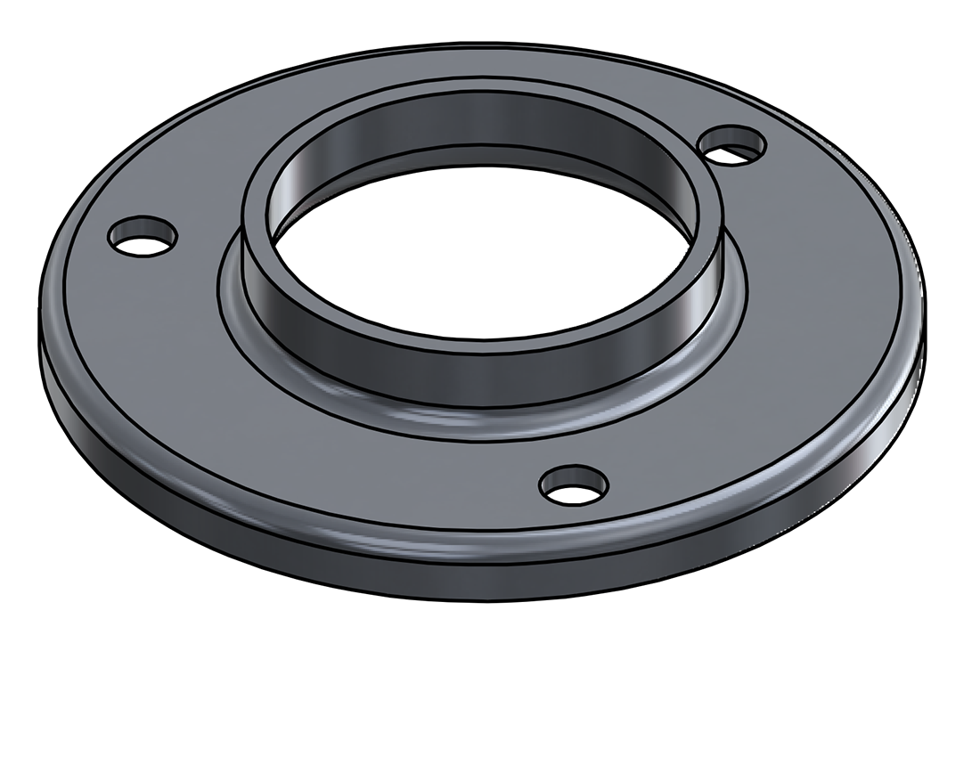 Picture of #RF2383-AL - ALUMINUM 2" PIPE RAISED BASE FLANGE