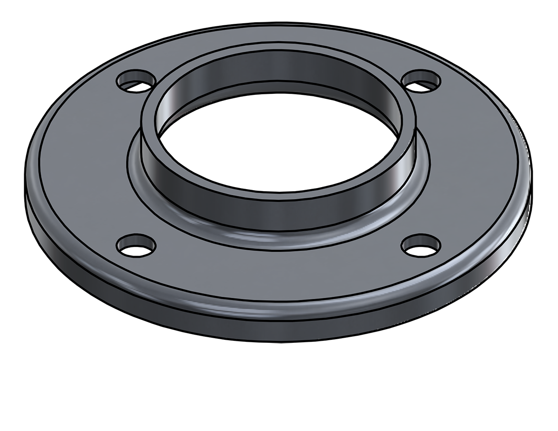 Picture of #RF2384-AL - ALUMINUM 2" PIPE RAISED BASE FLANGE