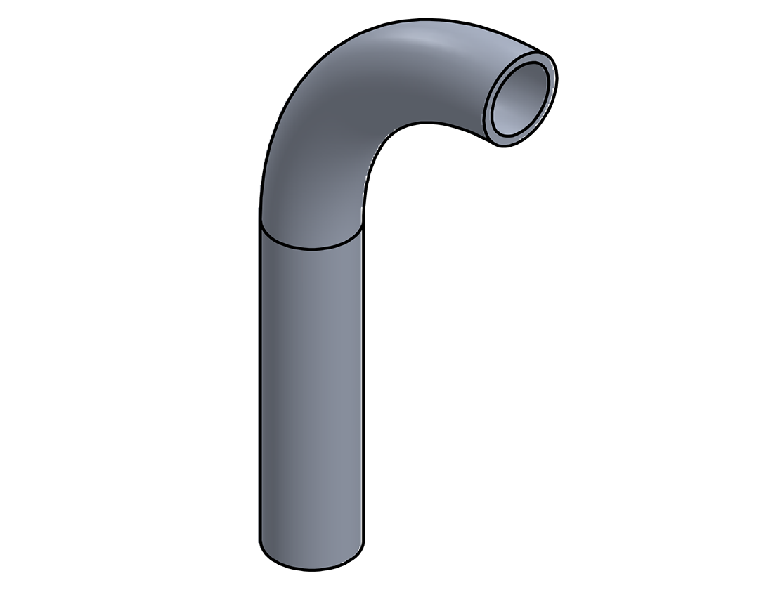 Picture of #1236 - ALUMINUM 3/4" PIPE 90° ELBOW W/ 1 TANGENT 3" C.L.R.