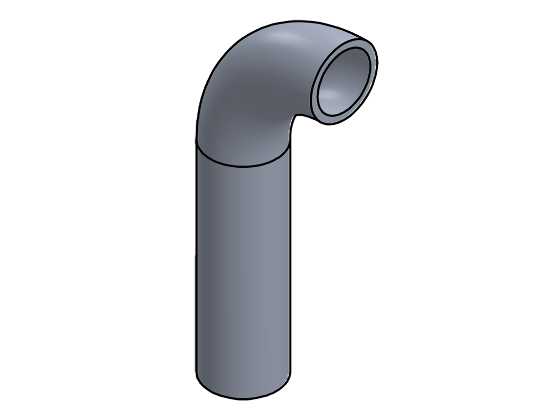 Picture of #1316 - ALUMINUM 1" PIPE 90° ELBOW W/ 1 TANGENT 2" C.L.R.