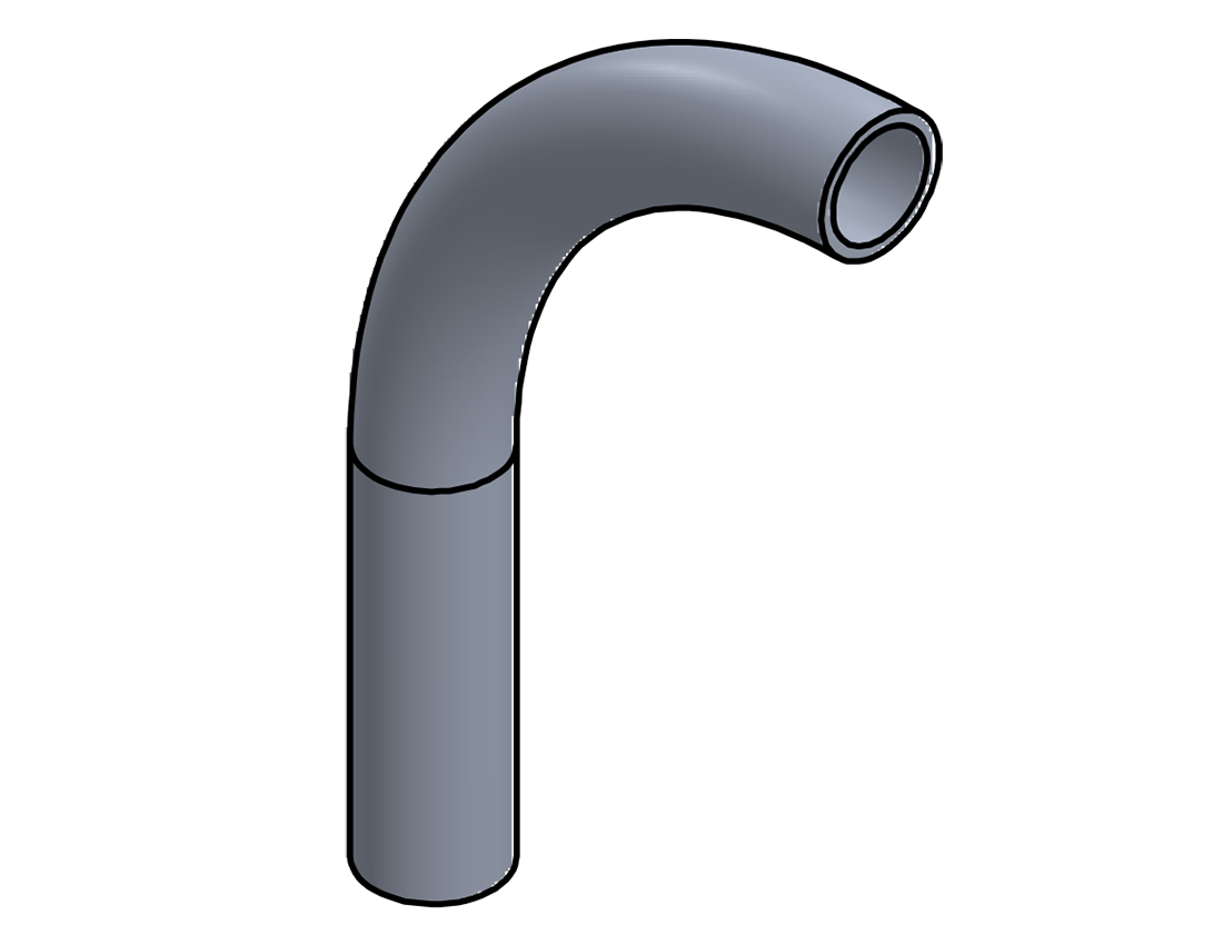 Picture of #1356 - ALUMINUM 1" PIPE 90° ELBOW W/ 1 TANGENT 5" C.L.R.