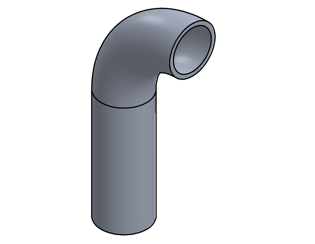 Picture of #1426 - ALUMINUM 1 1/4" PIPE 90° ELBOW W/ 1 TANGENT 2.5" C.L.R.