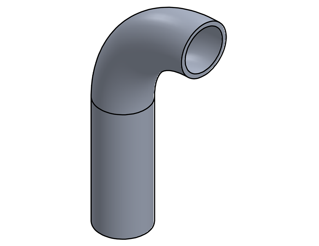 Picture of #1436 - ALUMINUM 1 1/4" PIPE 90° ELBOW W/ 1 TANGENT 3" C.L.R.