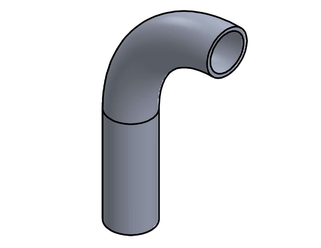 Picture of #1446 - ALUMINUM 1 1/4" PIPE 90° ELBOW W/ 1 TANGENT 4" C.L.R.