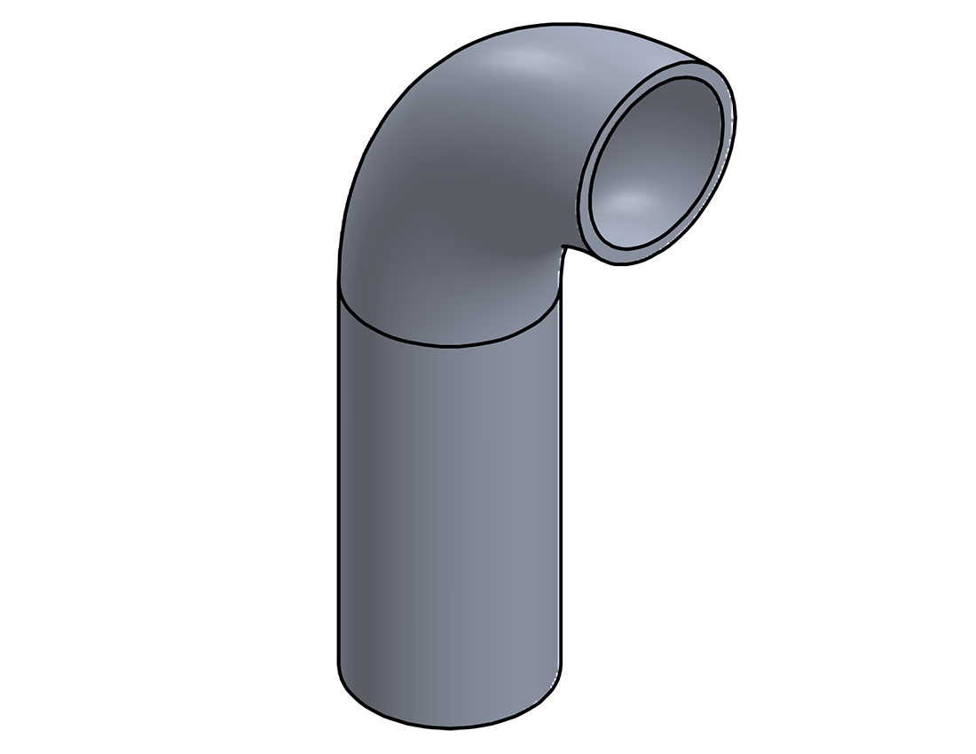 Picture of #1526 - ALUMINUM 1 1/2" PIPE 90° ELBOW W/ 1 TANGENT 2.5" C.L.R.