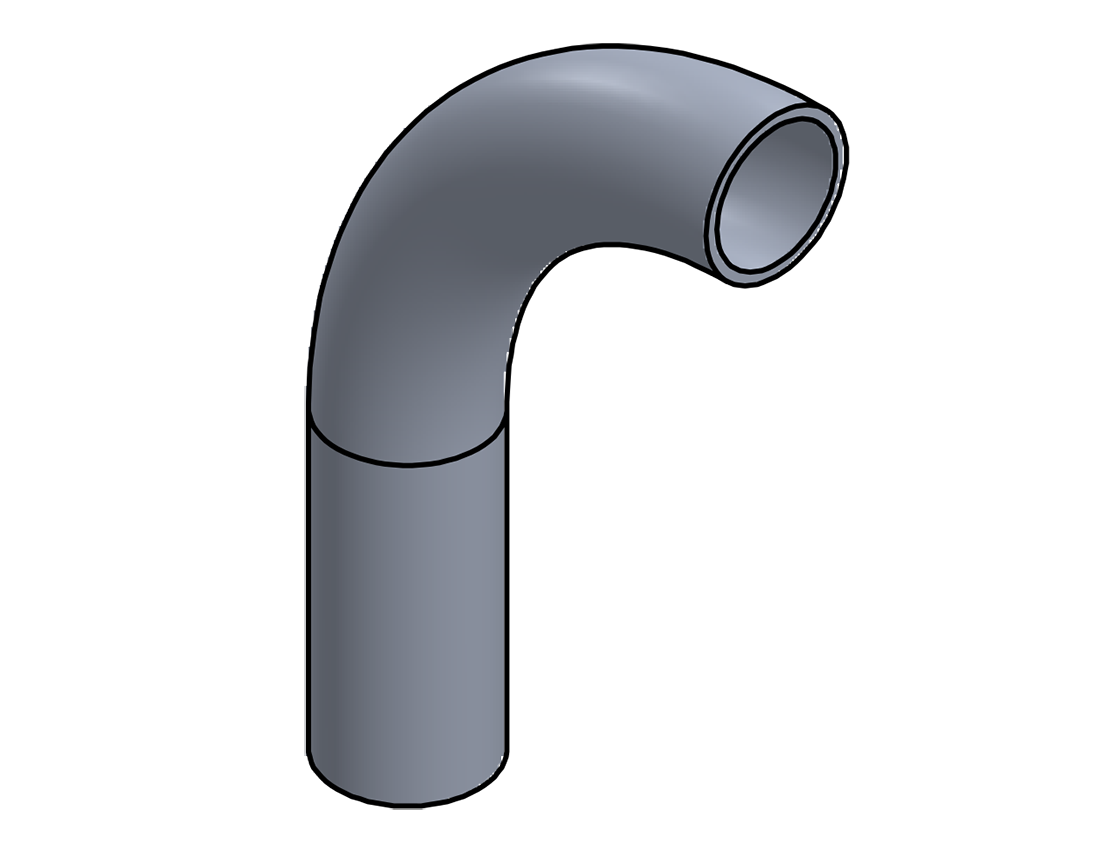 Picture of #1556 - ALUMINUM 1-1/2" PIPE 90° ELBOW W/1 TANGENT 5" C.L.R.