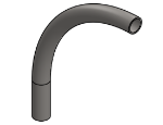 #24-12-6  - STAINLESS STEEL 1 1/4" PIPE 90° ELBOW W/ 1 TANGENT 12" C.L.R.
