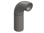 #2536 - STAINLESS STEEL 1-1/2" PIPE 90° ELBOW W/ 1 TANGENT 3" C.L.R.