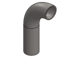 #2756 - STAINLESS STEEL 2 1/2" PIPE 90° ELBOW W/ 1 TANGENT 5" C.L.R.