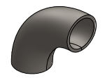 Picture of #E435 - STEEL 1-1/4" PIPE 90° ECONOMY FORMED ELBOW 2" I.R.