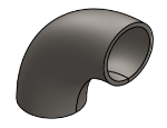 Picture of #E535 - STEEL 1-1/2" PIPE 90° ECONOMY FORMED ELBOW 2" I.R.