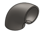 #RE505 - STEEL 1-1/2" PIPE 90° ECONOMY FORMED ELBOW 1.3" I.R.