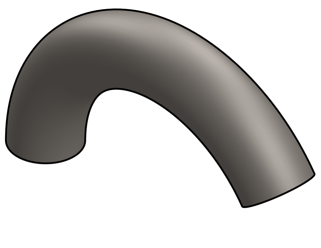 Picture of STAINLESS STEEL 1" PIPE 145° ELBOW 5 C.L.R.