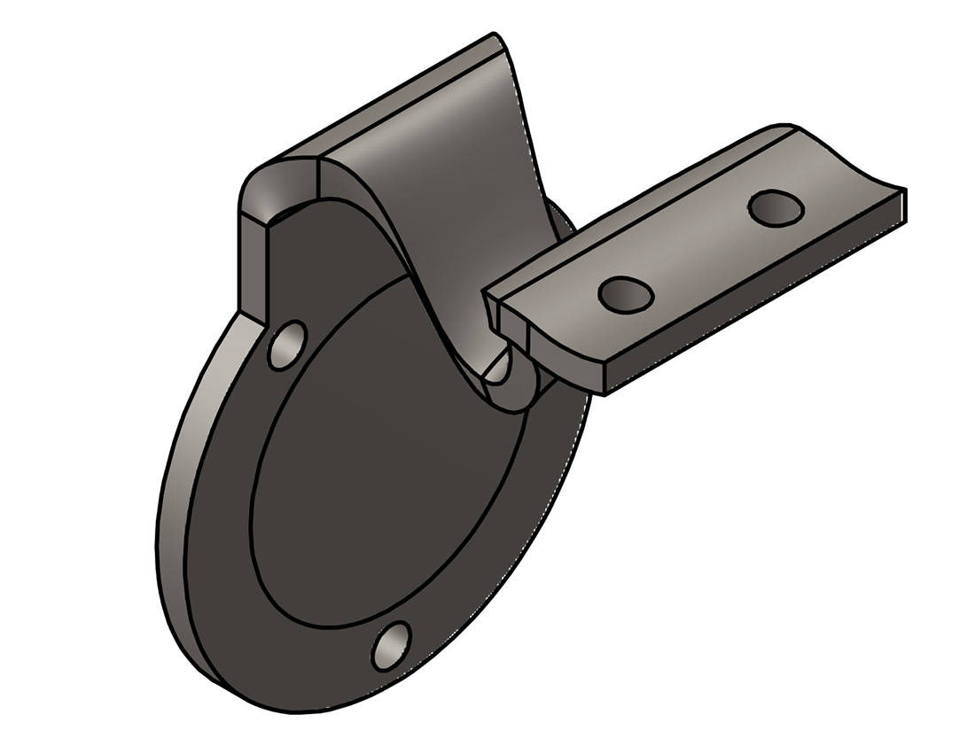 Picture of #7303 - STEEL 3/16" FORMED BRACKET, 3" C.L.