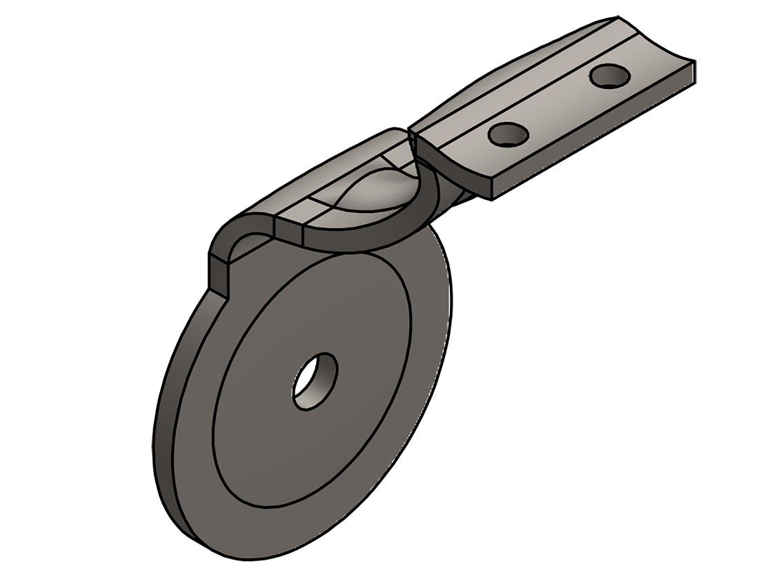 Picture of #7250 - STEEL 3/16" FORMED BRACKET, 2-5/8" C.L. & 1-1/2" DROP