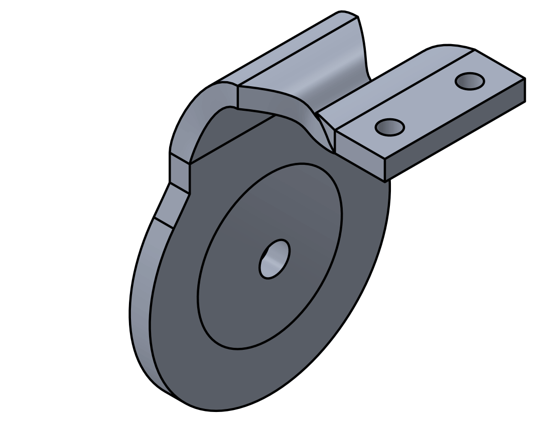 Picture of #7325R.25-AL - ALUMINUM 1/4" FORMED BRACKET, 2 1/4" C.L., ROUND SADDLE