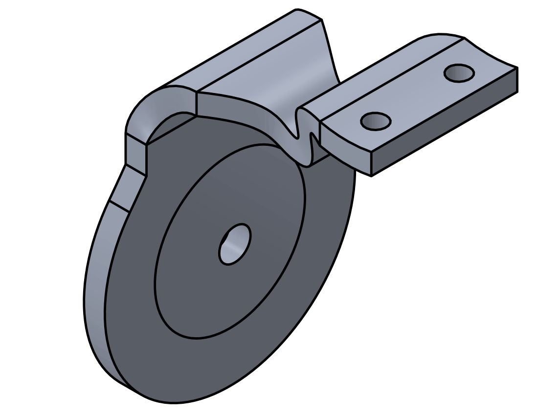 Picture of #7325R-AL - ALUMINUM 1/4" FORMED BRACKET, 2 1/2" C.L., ROUND SADDLE