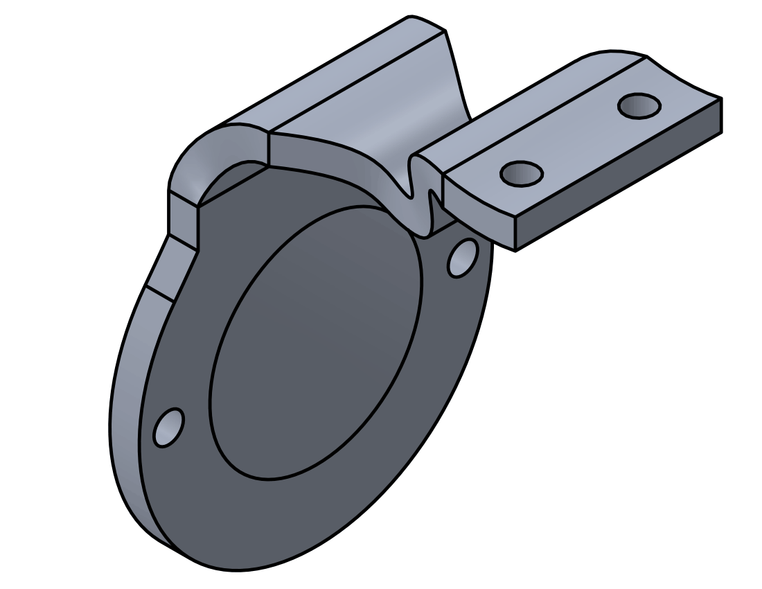 Picture of #7322R-AL - ALUMINUM 1/4" FORMED BRACKET, 2 1/2" C.L., ROUND SADDLE