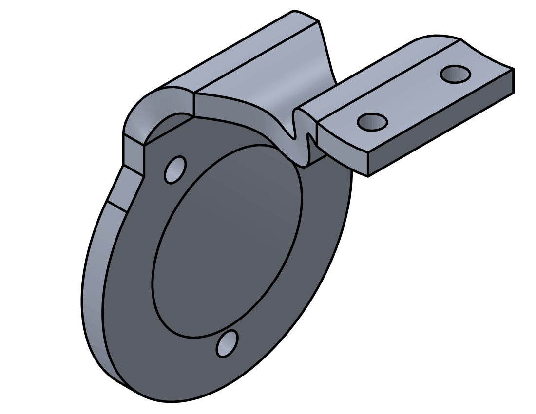 Picture of #7323R-AL - ALUMINUM 1/4" FORMED BRACKET, 2 1/2" C.L., ROUND SADDLE