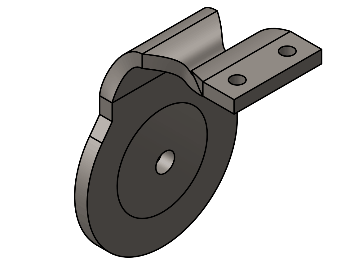 Picture of #7325F.25 - STEEL 1/4" FORMED BRACKET, 2 1/4" C.L., FLAT SADDLE